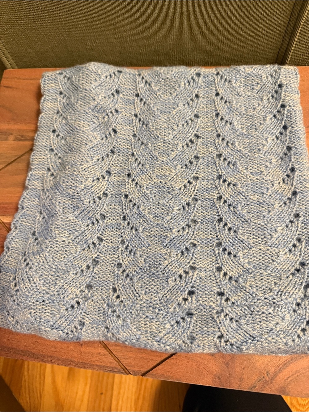 Alpaca Enjoy Light Blue Knit Neck Gator - Picture 2 of 4